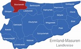 Ermland Masuren Landkreise interaktive Landkarte | Image-maps.de