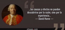 David Hume: ...las causas y efectos no pueden descubrirse por la razón, sino por la experiencia