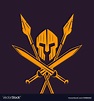 Spartans logo emblem with spartan helmet swords Vector Image
