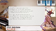 9 To 5 - Dolly Parton Piano Backing Track with chords and lyrics