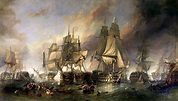 The Battle of Trafalgar Painting by William Clarkson Stanfield - Etsy ...