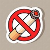 Ilustración de etiqueta de señal de no fumar | Vector Premium