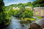 View of New Lanark Heritage Site, Lanarkshire in Scotland, United ...