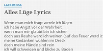 "ALLES LÜGE" LYRICS by LACRIMOSA: Wenn man mich fragt...