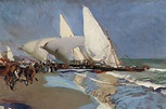 Joaquín Sorolla y Bastida (Spanish, 1863-1923) , La playa de Valencia ...