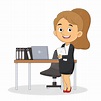 Premium Vector | Secretary girl working an office