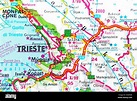 Trieste map city map road map Stock Photo - Alamy