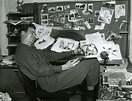 Photo of Bill Peet working on Disney's Dumbo | Bill peet, Animated ...
