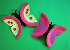 Schmetterlinge aus Papptellern | Paper plate Craft | Basteln mit ...