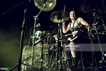 Drummer Mikey "Bug" Cox of Coal Chamber performs at Club Nokia on ...