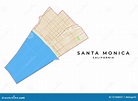 Vector Map of Santa Monica, California, USA Stock Vector - Illustration ...