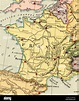 Original old map of France from 1875 geography textbook Stock Photo - Alamy