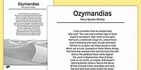 Ozymandias by Percy Bysshe Shelley Poem (teacher made)