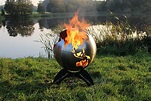 BlazeBall Feuerkugel Weltkugel 60 cm Feuerschale mit Ständer Feuerkorb ...