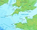 English Channel physical map - Ontheworldmap.com