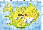 Map of Iceland showing the location of the Eyjafjallajökull volcano ...
