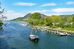 Yachthafen am Rhein in Bad Honnef mit Blick bis zum Drachenfels - 30.04 ...