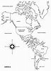 10 Mapas do Continente Americano para Colorir e Imprimir - Online ...