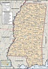 Detailed Political Map Of Mississippi Ezilon Maps | Ruby Printable Map