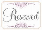 Printable Reserved Signs For Tables - Printable Blank World