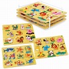 Wooden Puzzles For Toddlers by Etna Products – Colorful Peg Puzzles ...