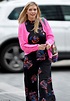 Rachel Riley looks effortlessly chic in a black floral jumpsuit and a ...