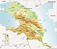 Mapa para imprimir de la región del Cáucaso Mapa físico del Cáucaso ...