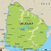 Large physical map of Uruguay with major cities | Uruguay | South ...