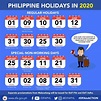Philippine Holidays 2020 Calendar Calendar Template Printable - Riset