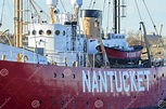 Buque Faro Nuevamente Repintado De Nantucket Imagen de archivo ...