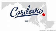 Map of Cordova, MD, Maryland