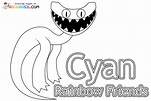 Cyan Rainbow Friends 2 Coloring Pages