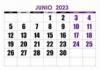 Calendarios Junio 2023 Para Imprimir Gratis - Bank2home.com