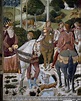 an image of a painting with people on horses