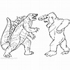 Battle of Godzilla Vs Kong Coloring Pages - XColorings.com