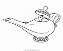 Aladdin Lamp Coloring Page for Kids - Free Aladdin Printable Coloring ...