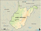 Geographical Map of West Virginia and West Virginia Geographical Maps
