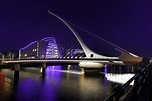Samuel Beckett Bridge, spans River Liffey in Dublin, Ireland. Designed ...