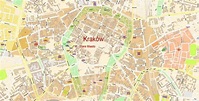 Krakow Poland PDF Map Vector Exact City Plan High Detailed Street Map ...