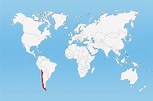 Chile Weltkarte - Chile Karte Auf Einer Weltkarte Mit Flaggen Und ...