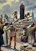 Artist's depiction of John Hus's burning at the stake - VanceChristie.com