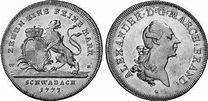 Moneta 1 Thaler Principato di Ansbach (1398–1792) Argento 1773 ...