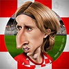 Digital painted caricature of footballer Luka Modric wearing Croatia ...