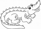 Crocodile Coloring Page Isolated for Kids 5162924 Vector Art at Vecteezy