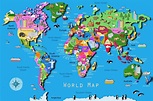 World Map With Countries For Kids Printable - Tedy Printable Activities