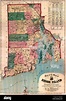 Mapa de Rhode Island y las Plantaciones de Providence 1880 Fotografía ...