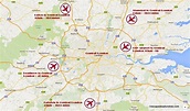 Los aeropuertos de londres mapa - aeropuerto de Londres mapa (Inglaterra)