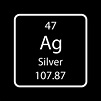 Silver symbol. Chemical element of the periodic table. Vector ...