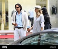Model Helena Houdova and husband Omar Amanat take a walk through the ...