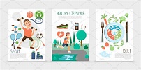 Flat healthy lifestyle brochures | Pre-Designed Photoshop Graphics ...